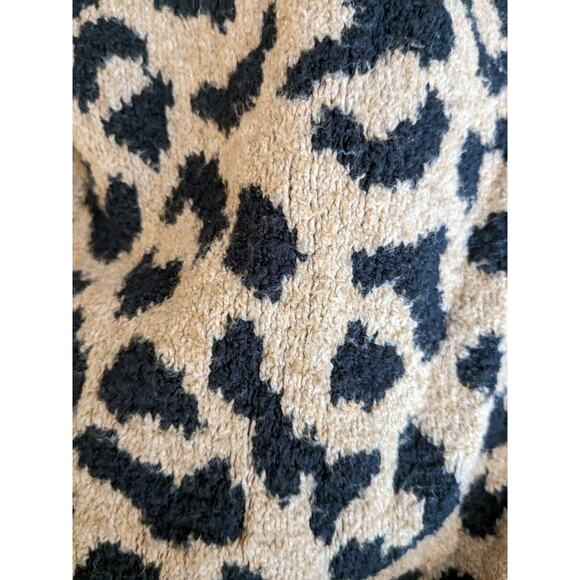 Yes Lola Leopard print Open Front Brown/Black Long Sleeve Cardigan Small - Picture 4 of 7